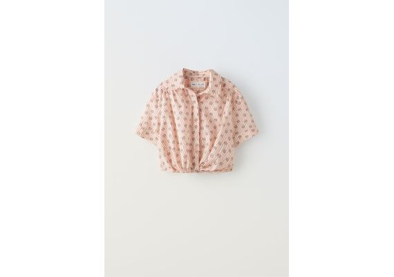 Zara Рубашка с цветочным принтом , Цвет: Красный, Размер: 8-9 лет (130 см)