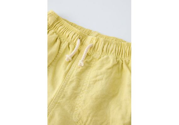 Zara Шорты бермуды из смесового льна , Цвет: Зеленый, Размер: 1½ лет (86 см), изображение 3