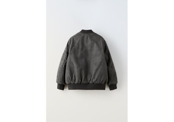 Zara Overdyed bomber jacket , Цвет: Серый, Размер: 6-7 лет (120 см), изображение 2