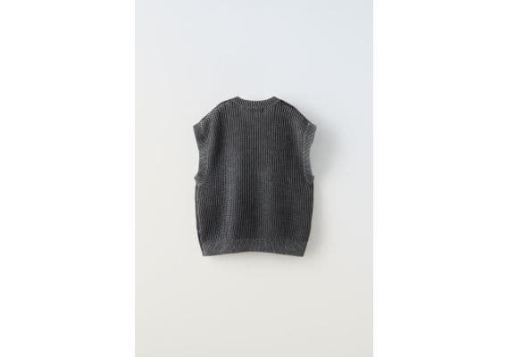 Zara  overdyed knit vest , Цвет: Серый, Размер: 6-7 лет (120 см), изображение 3