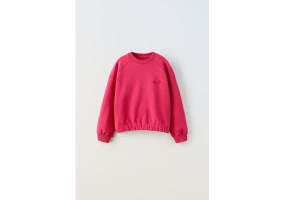 Zara Свитшот с вышитым слоганом , Цвет: Розовый, Размер: 6-7 лет (120 см), изображение 3