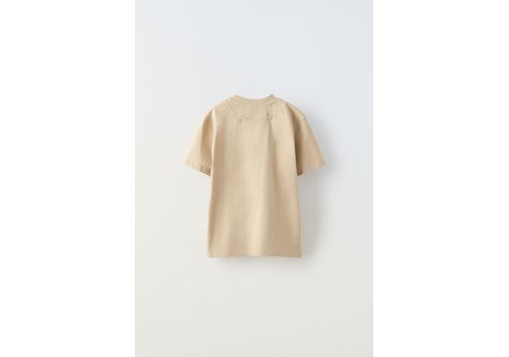 Zara Футболка с вышитым лозунгом , Цвет: Коричневый, Размер: 6-7 лет (120 см), изображение 2