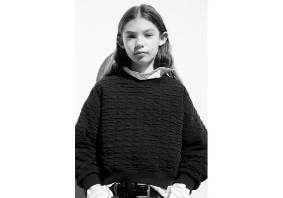 Zara Текстурный плюшевый свитшот , Цвет: Синий, Размер: 6-7 лет (120 см), изображение 2