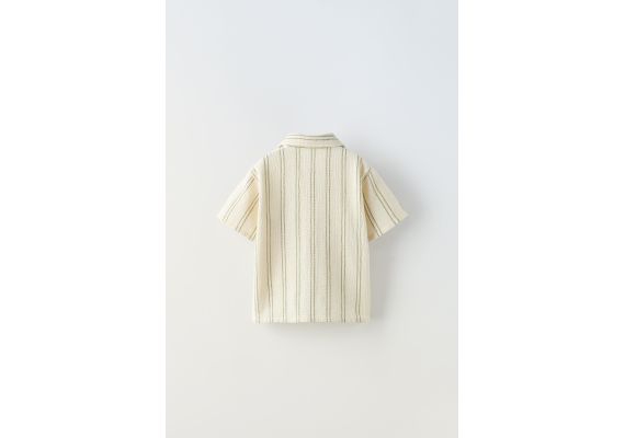 Zara Рубашка из текстурированного полосатого хлопка , Цвет: multicolor, Размер: 3-4 лет (104 см), изображение 2