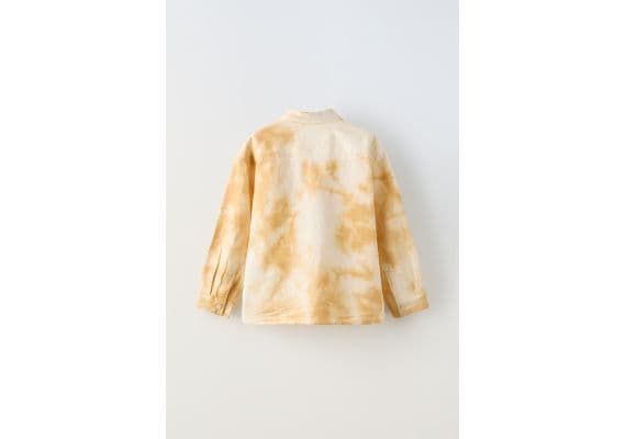 Zara Рубашка с разделителем tie-dye print shirt , Цвет: Жёлтый, Размер: 6 лет (116 см), изображение 2