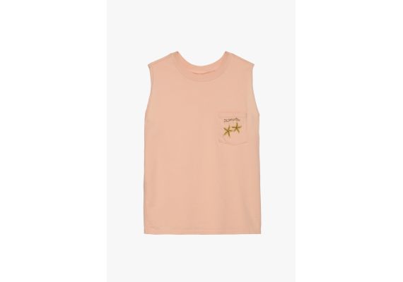 Zara Футболка с вышитым карманом top with embroidered pocket - лимитированное издание , Цвет: Оранжевый, Размер: 6-7 лет (120 см), изображение 5