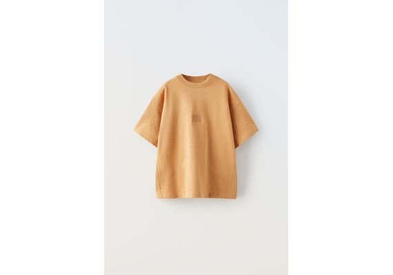 Zara Футболка с вышивкой true neutrals , Цвет: Оранжевый, Размер: 6-7 лет (120 см), изображение 4