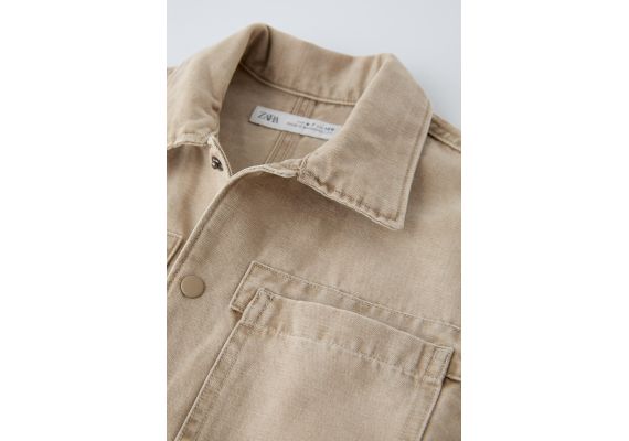 Zara Рабочая рубашка canvas worker , Цвет: Бежевый, Размер: 8-9 лет (130 см), изображение 3