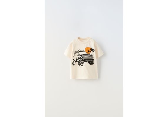 Zara Футболка с рельефным узором , Цвет: Бежевый, Размер: 5-6 лет (116 см)