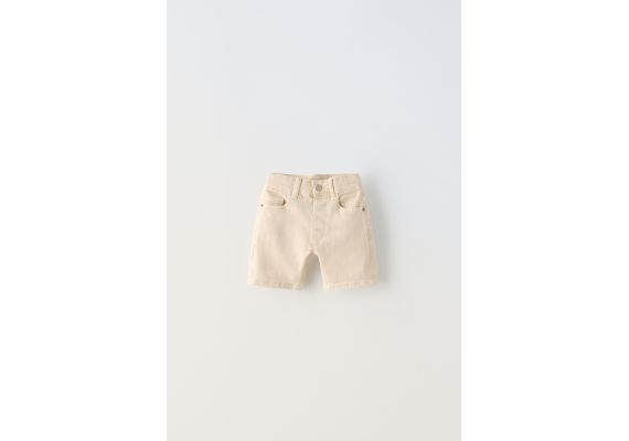 Zara Джинсовые бермуды regular denim , Цвет: Бежевый, Размер: 1½ лет (86 см), изображение 3