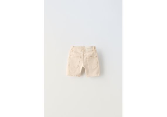 Zara Джинсовые бермуды regular denim , Цвет: Бежевый, Размер: 1½ лет (86 см), изображение 4