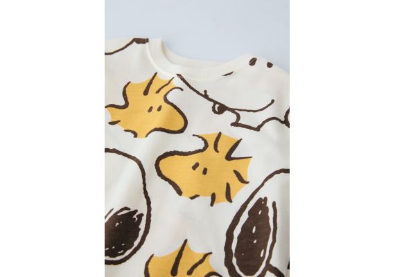 Zara Футболка snoopy peanuts™ с круглым вырезом и короткими рукавами, Цвет: Бежевый, Размер: 4-5 лет (110 см), изображение 3