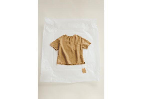 Zara Timelesz - рубашка из льна с карманом , Цвет: Зеленый, Размер: 1½ лет (86 см)