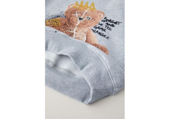 Zara Худи со змеевиком graffiti bear , Цвет: Серый, Размер: 6-7 лет (120 см), изображение 5