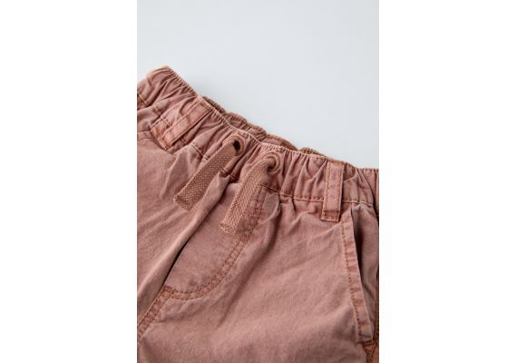 Zara Спортивные бермуды из поплина , Цвет: Красный, Размер: 1½ лет (86 см), изображение 3