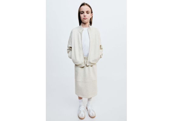 Zara Куртка true neutrals с молнией , Цвет: Серый, Размер: 9-10 лет (140 см)