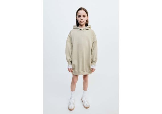 Zara Платье плюш true neutrals , Цвет: Зеленый, Размер: 6-7 лет (120 см)