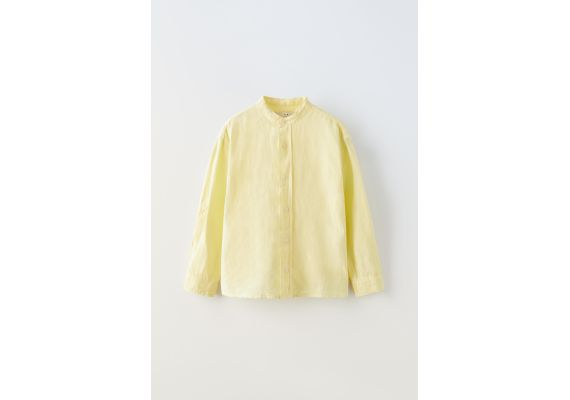 Zara Рубашка из льняной смеси , Цвет: Жёлтый, Размер: 8 лет (128 см)