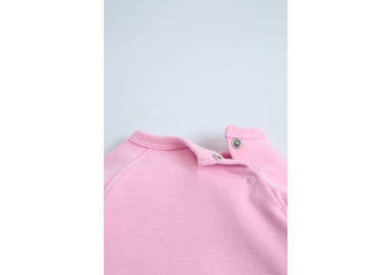 Zara Двухчастный костюм "plain plush" из кофты и брюк , Цвет: Розовый, Размер: 1-3 месяцев (62 см), изображение 3