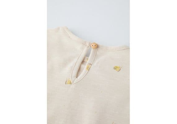 Zara Футболка snail t-shirt , Цвет: Бежевый, Размер: 3-6 месяцев (68 см), изображение 3