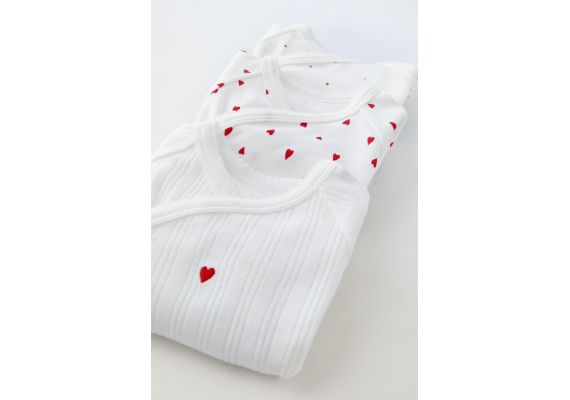 Zara Pack of three kimono neck heart bodysuits , Цвет: Белый, Размер: 0-0 месяцев (50 см), изображение 5