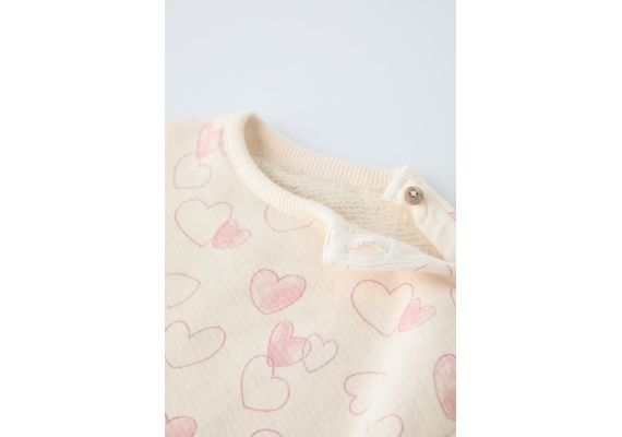 Zara   heart sweatshirt , Цвет: Бежевый, Размер: 3-6 месяцев (68 см), изображение 3