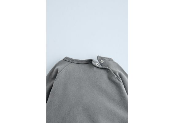 Zara   plain plush slogan sweatshirt and trousers co ord , Цвет: Серый, Размер: 3-6 месяцев (68 см), изображение 3