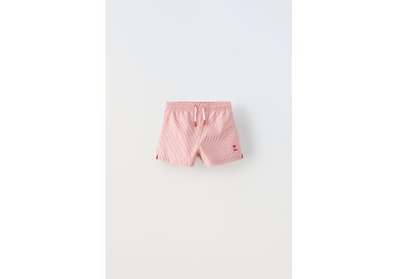 Zara Шорты для плавания с вышитыми полосками , Цвет: Красный, Размер: 9-10 лет (140 см)