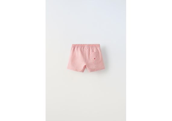 Zara Шорты для плавания с вышитыми полосками , Цвет: Красный, Размер: 8-9 лет (130 см), изображение 2