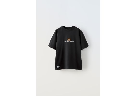 Zara Футболка с вышивкой jean-michel basquiat ™ , Цвет: Черный, Размер: 6-7 лет (120 см), изображение 3