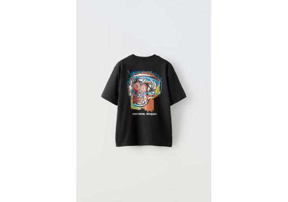 Zara Футболка с вышивкой jean-michel basquiat ™ , Цвет: Черный, Размер: 13-14 лет (164 см), изображение 4