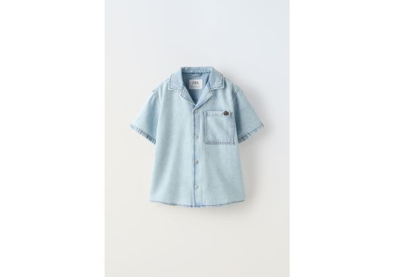 Zara Рубашка flowing denim shirt , Цвет: Синий, Размер: 6-7 лет (120 см)