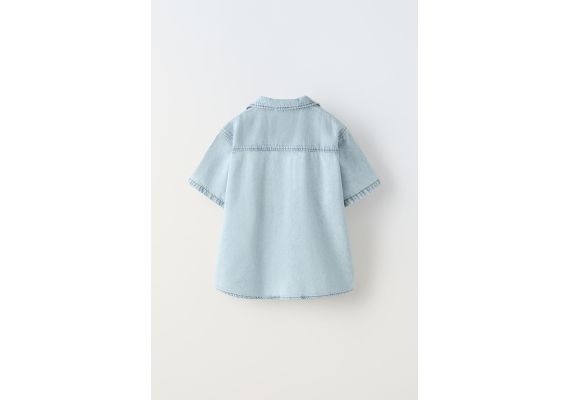 Zara Рубашка flowing denim shirt , Цвет: Синий, Размер: 6-7 лет (120 см), изображение 2