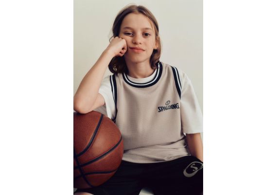 Zara Футболка spalding® с оборками, Цвет: Серый, Размер: 6-7 лет (120 см)