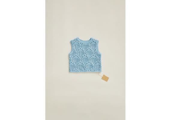 Zara tIMELESZ – ВЕСТА С ОТКРЫТЫМ ВЯЗАНИЕМ, Цвет: Синий, Размер: 1/2 years (89 cm), изображение 3