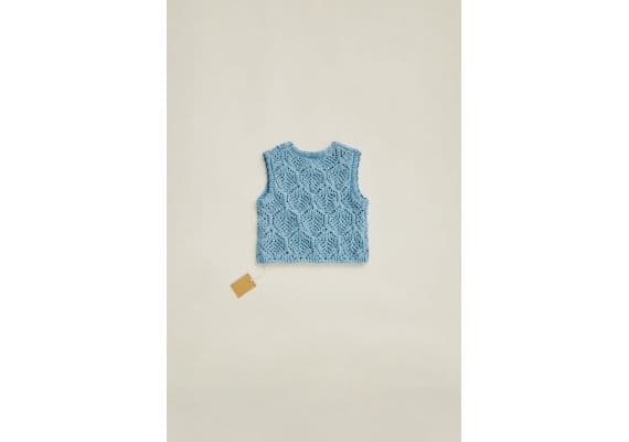 Zara tIMELESZ – ВЕСТА С ОТКРЫТЫМ ВЯЗАНИЕМ, Цвет: Синий, Размер: 1/2 years (89 cm), изображение 4