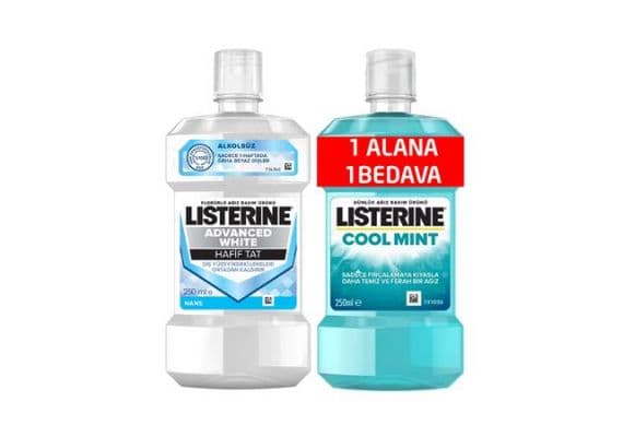 Listerine Advanced White 250 мл + Cool Mint 250 мл ПОДАРОК