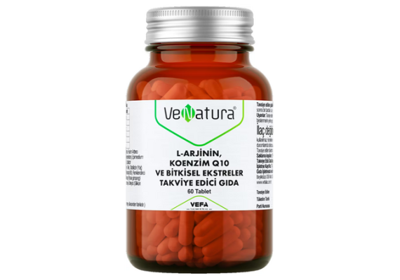 Venatura L-Arjinin, Coenzyme Q10 + herbal extract, пищевая добавка, 60 таблеток