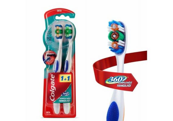 Зубная щетка Colgate 360 ​​Complete Oral Cleaning Toothbrush 1+1 — СРЕДНЯЯ