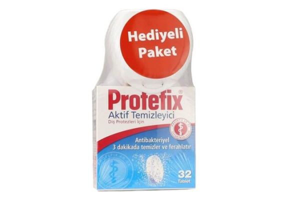 Очиститель зубных протезов Protefix 32 таблетки - подарочная упаковка