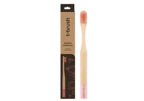 T-Brush Bamboo Kids Tooth Soft Brush Pink натуральная зубная розовая щётка