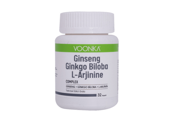 Voonka Ginseng Ginkgo Biloba L-Arginine 32 Капсулы