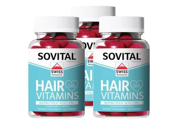 Sovital Hair Vegan Gummy Hair Vitamin 60 капсул x 3 шт.