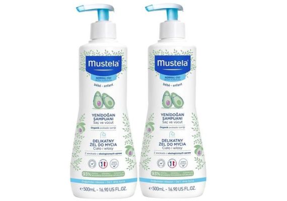 Mustela Нежный очищающий гель-шампунь для детей, набор из 2 шт.