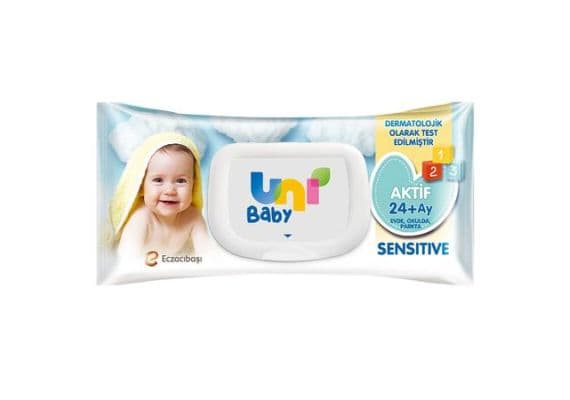 Влажные салфетки Uni Baby Sensitive для детей от 24 месяцев, 90 шт.