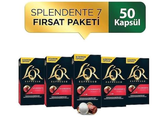 L'Or - Spendentente - Intententy 7 - Nespresso Compatible Capsule Coffee Package 10 x 5 пакетов (50 штук)