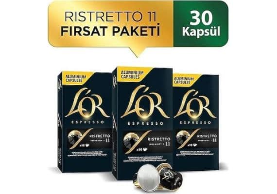 L'Or RISTRETTO Интенсивность 11 Nespresso Совместимая на алюминиевую капсулу кофе Упаковка 10 шт. X 3 Пакеты