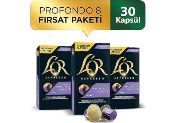 L'Or Lungo Proforondo Интенсивность 8 Nespresso Compatible Capsule Coffee Pack 10 шт. X 3 Пакеты