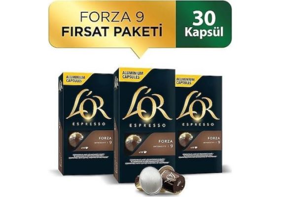 L'Or FORZA Интенсивность 9 Nespresso Совместимая на алюминиевую капсулу кофе Возможности Пакет 10 шт. X 3 Пакеты