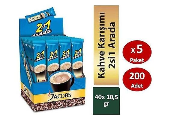 Jacobs 2si1 Coffee Mix 40 Пакет упаковки x 5